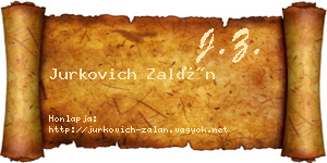 Jurkovich Zalán névjegykártya